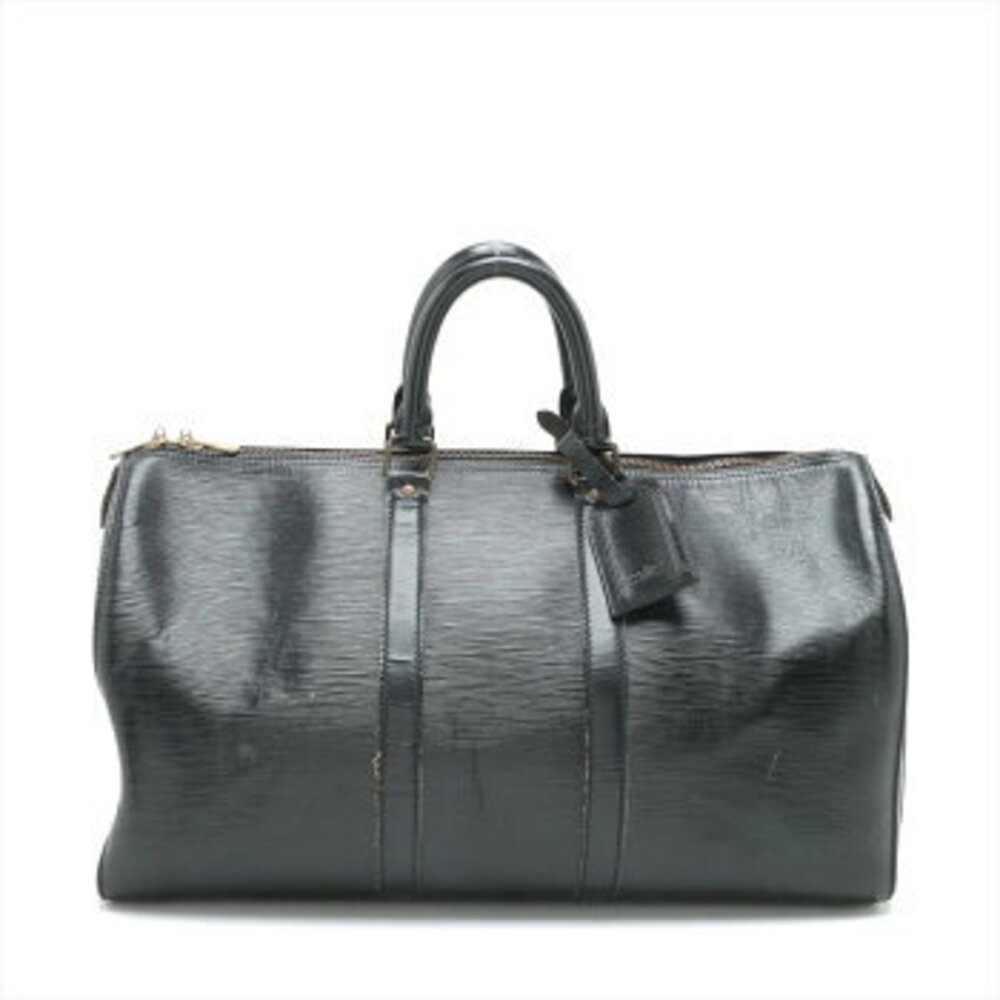 Louis Vuitton Epi Keepall Noir Black Leather Boston Bag Travel Tote M